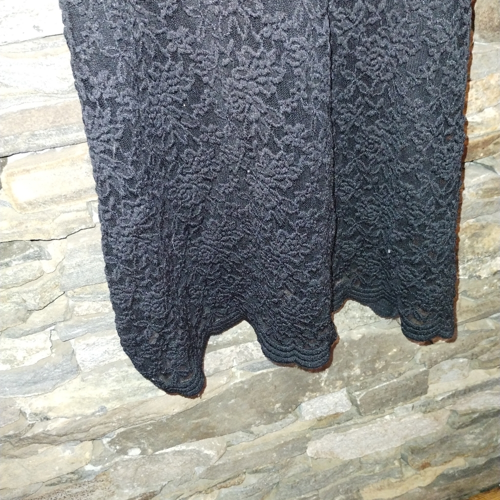 Audrey black lace dress, mock turtleneck, soft lace size s - Picture 4 of 8